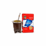 Combo Matero - Mate Camionero Interior Acero Marron + Yerba Taragui 250g + Bombilla de Regalo