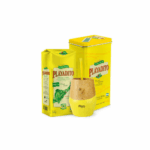 Combo Matero - Mate Mijo con Bombilla (amarillo) + Yerbera Lata Playadito + Yerba Playadito 500g