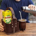 Combo Matero - Termo Bala Acero Inoxidable 1L + Mate Camionero Marron con Bombilla + Canasta Matera Uruguaya Marron + Yerba Playadito 500g - Imagen 2