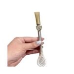 Bombillon de Alpaca y Bronce con Dije de San Lorenzo (18cm)