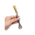 Bombillon de Alpaca y Bronce con Dije de San Lorenzo (18cm) - Imagen 2