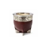 Mate Imperial Liso con Base Esquinero de Alpaca, Color Marron (12x10cm aprox.) - Imagen 4