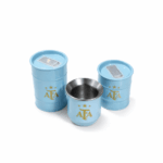 Combo Matero Afa - Yerbera/Azucarera Lata AFA + Mate Termico AFA (Color Celeste) - Imagen 2