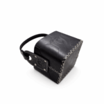 Canasta Matera Diseño Pelota, Premium 100% Cuero Primera Calidad, Color Negro (RIVER PLATE) - Imagen 2