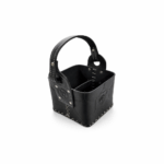 Canasta Matera Diseño Pelota, Premium 100% Cuero Primera Calidad, Color Negro (RIVER PLATE)