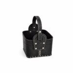 Canasta Matera Diseño Pelota, Premium 100% Cuero Primera Calidad, Color Negro (RIVER PLATE) - Imagen 6