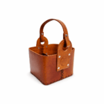 Canasta Matera Premium 100% Cuero Primera Calidad, Color Suela con Diseño