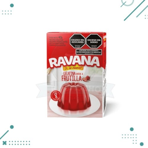 centella (8) Gelatina Ravana, Sabor Frutilla x40g - Imagen 1