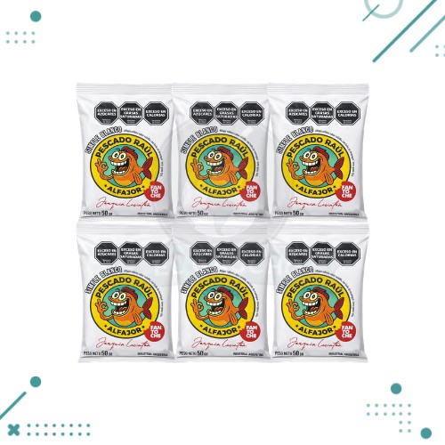 Diseño sin título - 2026-03-19T121213.749 Alfajor Fantoche PESCADO RAUL, Simple Blanco x50g (Pack x6un) (300g) - Imagen 1