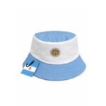 Gorro Piluso ARGENTINA, Celeste y Blanco con Sol Bordado - Imagen 3