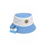 Gorro Piluso ARGENTINA, Celeste y Blanco con Sol Bordado - Imagen 2