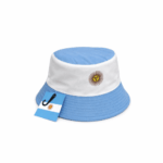 Gorro Piluso ARGENTINA, Celeste y Blanco con Sol Bordado - Imagen 2