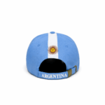 Gorra de Gabardina, ARGENTINA Color Celeste con Franja Blanca, Sol y Escudo Nacional Bordado - Imagen 4