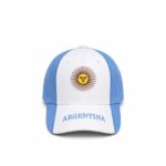 Gorra de Gabardina, ARGENTINA Color Blanco con Detalles Celestes y Sol Bordado - Imagen 4