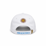 Gorra de Gabardina, ARGENTINA Color Blanco con Detalles Celestes y Sol Bordado - Imagen 3