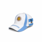 Gorra de Gabardina, ARGENTINA Color Blanco con Detalles Celestes y Sol Bordado - Imagen 2