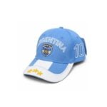 Gorra de Gabardina ARGENTINA, Celeste y Blanca con Escudo, 3 Estrellas y el "10" Bordado - Imagen 5