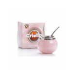 Combo Matero - Termo Acero Inoxidable 1.2L con Manija (rosa)+ Mate Criollo Ceramica (rosa) con Bombilla + Canasta Matera Uruguaya Negra + Yerba Porongo 500g - Imagen 3