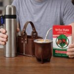 Combo Matero - Termo Acero Inoxidable Media Manija + Mate Camionero (marron) con Bombilla + Canasta Matera Uruguaya (marron) + Yerba Romance 250g - Imagen 2