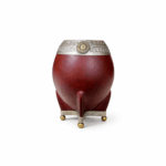 Mate Torpedo Virola Cincelada Dije Sol - Color Marron (Base Bolitas)