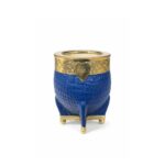 Mate Imperial Boca Juniors, Cuero Croco con Guarda y Base de Alpaca Dorada, Color Azul (13x10cm aprox) - Imagen 4