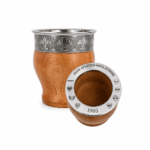 Mate Imperial Algarrobo, Guarda De Alpaca Grabado Boca Juniors + Bombilla de regalo