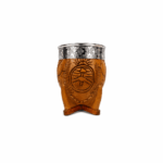 Mate Imperial Calabaza Cuero Tallado Escudo de Argentina, Color SUELA + Bombilla de Regalo - Imagen 6