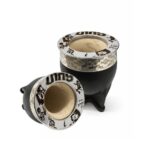 Mate Imperial Negro Virola Grabada - Maradona + Bombilla de regalo (12x10cm aprox)