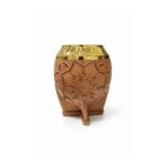 Mate Torpedo con Virola Cincelada, Cuero Tallado (Color Suela) + Bombilla de Regalo (14X7cm aprox.) - Imagen 6