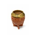 Mate Torpedo con Virola Cincelada, Cuero Tallado (Color Suela) + Bombilla de Regalo (14X7cm aprox.) - Imagen 5