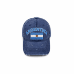 Gorra De Jean, ARGENTINA Con Bandera y Sol Bordados - Imagen 2