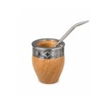 Mate Imperial Algarrobo Guarda De Acero Inoxidable + Bombilla de Regalo - Imagen 2