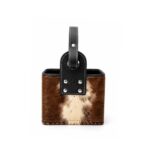 Canasta Matera Cuero Con Pelo Premium - Color Marron - Imagen 6