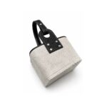 Canasta Matera Cuero Con Pelo Premium - Color Blanco - Imagen 5
