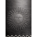 Canasta Matera Premium 100% Cuero Primera Calidad, Color Negro (DISEÑO SOL) - Imagen 6