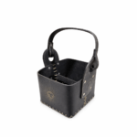 Canasta Matera Premium 100% Cuero Primera Calidad, Color Negro (DISEÑO SOL)