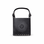 Canasta Matera Premium 100% Cuero Primera Calidad, Color Negro (DISEÑO SOL) - Imagen 3