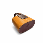 Media Canasta Matera, 100% Cuero, Color Marron Claro y Oscuro con Diseño - Imagen 3