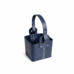 Canasta Matera Diseño Pelota, Premium 100% Cuero Primera Calidad, Color Azul (AFA) - Imagen 5