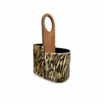 Media Canasta Matera Irregular Pelo Vacuno Animal Print - Imagen 4