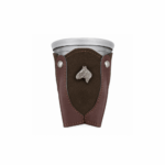 Mate de Vidrio Forrado en Cuero y Dije (Color Marron)