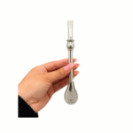 Bombilla Niquelada con Dije de Mate