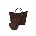 Cartera Matera Gamuzada Con Azucarera y Yerbera - Color Marron - Imagen 2