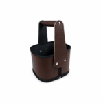 Canasta Rigida Eco Cuero - Color Marron