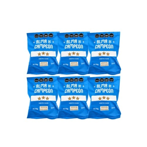 alma Alfajor Relleno Con Dulce De Leche ALMA DE CAMPEON Bañado en Chocolate Semiamargo (70gr) (Pack x6 unidades) 420gr - Imagen 1