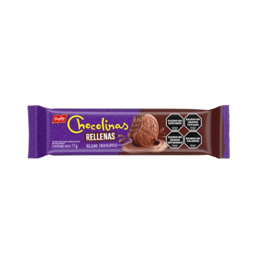 chocolina rellena Galletitas Cholinas Rellenas Con Chocolate 77gr - Imagen 1