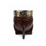 Mate Imperial Calabaza Cuero Croco - Color Marron (12x9cm)
