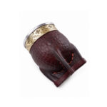 Mate Imperial Calabaza Cuero Croco - Color Marron (12x9cm) - Imagen 3