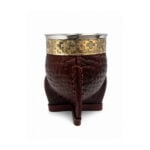 Mate Imperial Calabaza Cuero Croco - Color Marron (12x9cm) - Imagen 5
