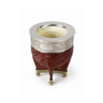 Mate Imperial Calabaza, Cuero Tallado con Base Bolitas (Color Marron) (12x9cm aprox) - Imagen 6